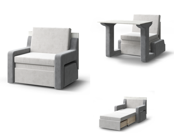 Кресло-кровать 3 в 1 Смарт 1 со столом - Интернет-магазин Доступная Мебель
