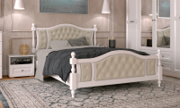 Кровать Жасмин Белый античный велюр светлый - Мебель | Мебельный | Интернет магазин мебели | Екатеринбург